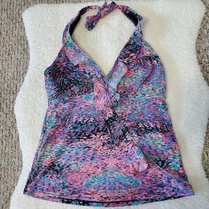 Love Your Assets by Sara Blakely Spanx Tankini Top Size Medium Watercolor Ruffle